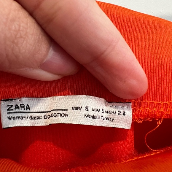 Zara Orange Mini Dress Size Small - Picture 8 of 10